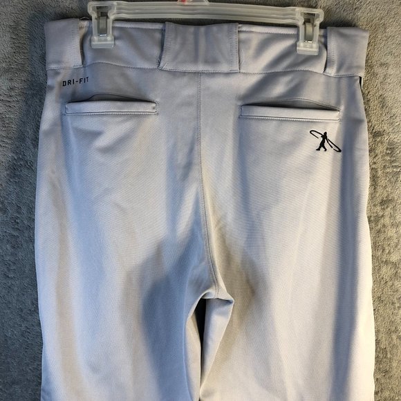Nike Swingman Dri-Fit Men's Med. Solid White Straight Leg Baseball Pants Pockets - Picture 5 of 13